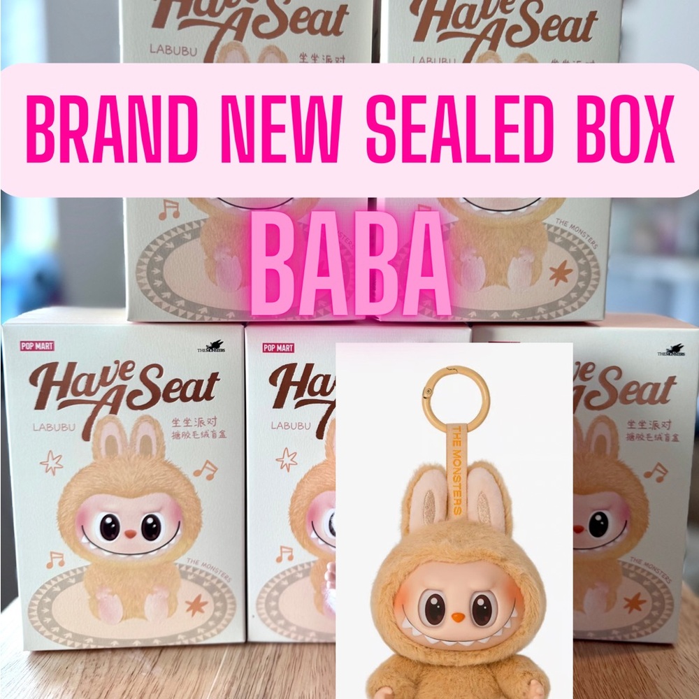 Labubu Plush Keychain - Baba. Pop mart